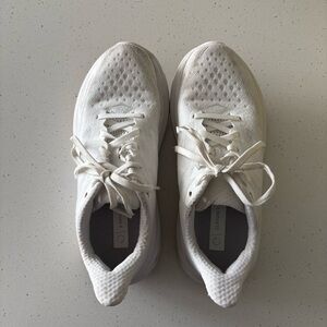 White Hoka Clifton 9 Running Shoes